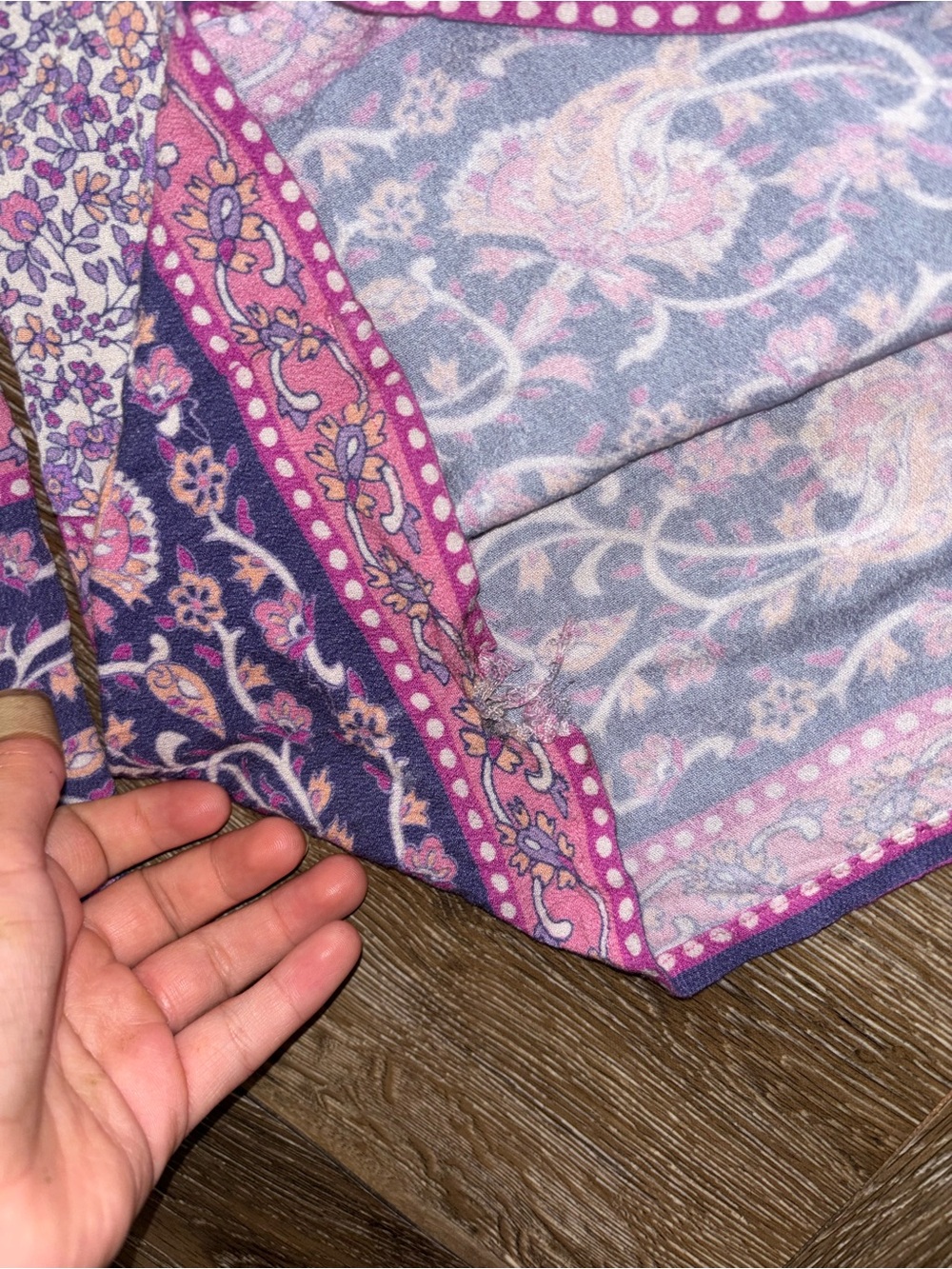 SPELL little Bird Wide Leg Floral Boho Oversized Jumpsuit Pink Purple Small - Picture 6 of 8